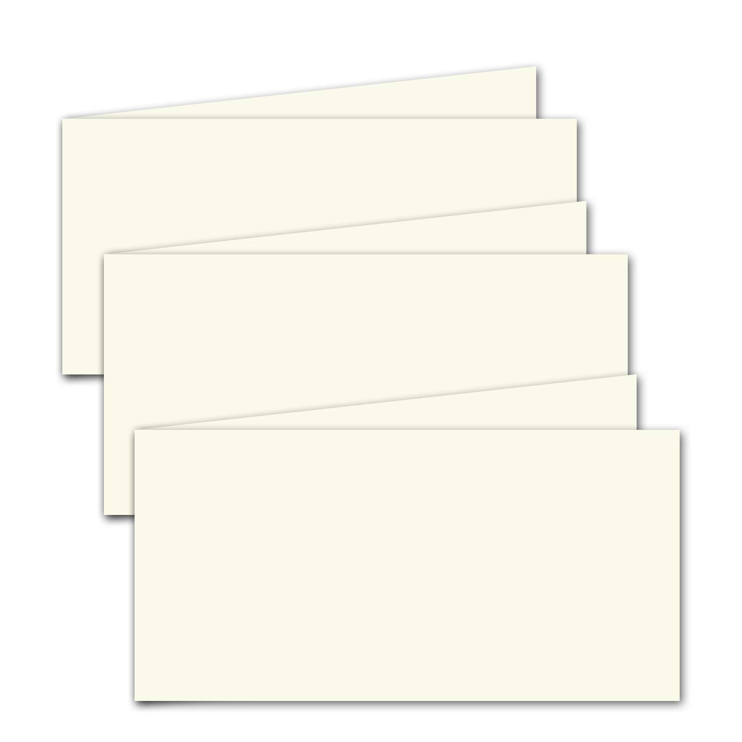 250 x składany papier do wkładania dwustronnych kart DIN podłużnych - kremowy - 102 x 410 mm (złożony 102 x 205 mm) - idealny do drukowania tuszem i laserem - matowy papier Gustav NEUSER