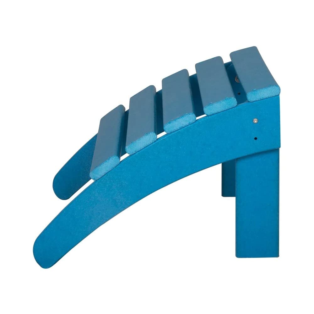 Blue Color Plastic, Stainless Steel Material Foldable Ottoman Outdoor Patio Furniture 18.7 in. D X 20 in. W X 13.5 in. H Size, Weather Uv & Fade Resistant | All Season Pretty Pacific Shade, Durable