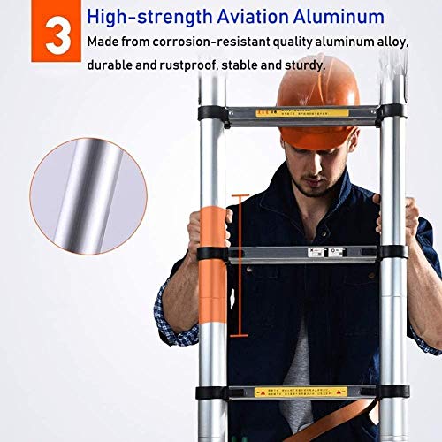 File Cabinets Step Stool Telescopic Ladders,Durable Aluminum Telescopic Extension Ladder, Heavy Duty Telescoping Ladder Engineering Climb The Ladder (Size : 6.2M/20.3Ft)