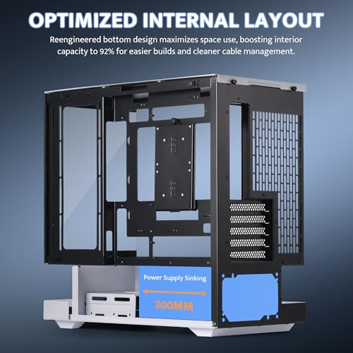 Gabinete PC darkFlash FLOATRON F1(2025) Micro-ATX con 3 ventiladores ARGB PWM y enfriador líquido DE360 todo en uno miniatura 5