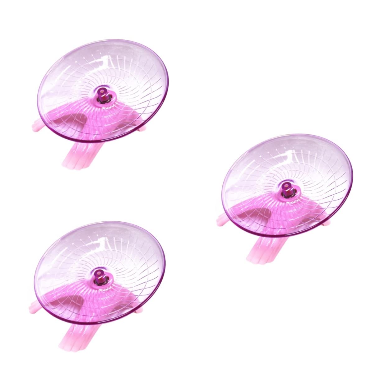 DOITOOL 3piezas Rueda De Ejercicio Silenciosa para Hámsters y Pequeñas Mascotas Disco De Correr Rosa para Ejercicio y Diversión De Animales Domésticos