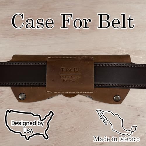 Image of Leather Glasses Case for Men - Vintage Rustic Belt Eyeglass Holder