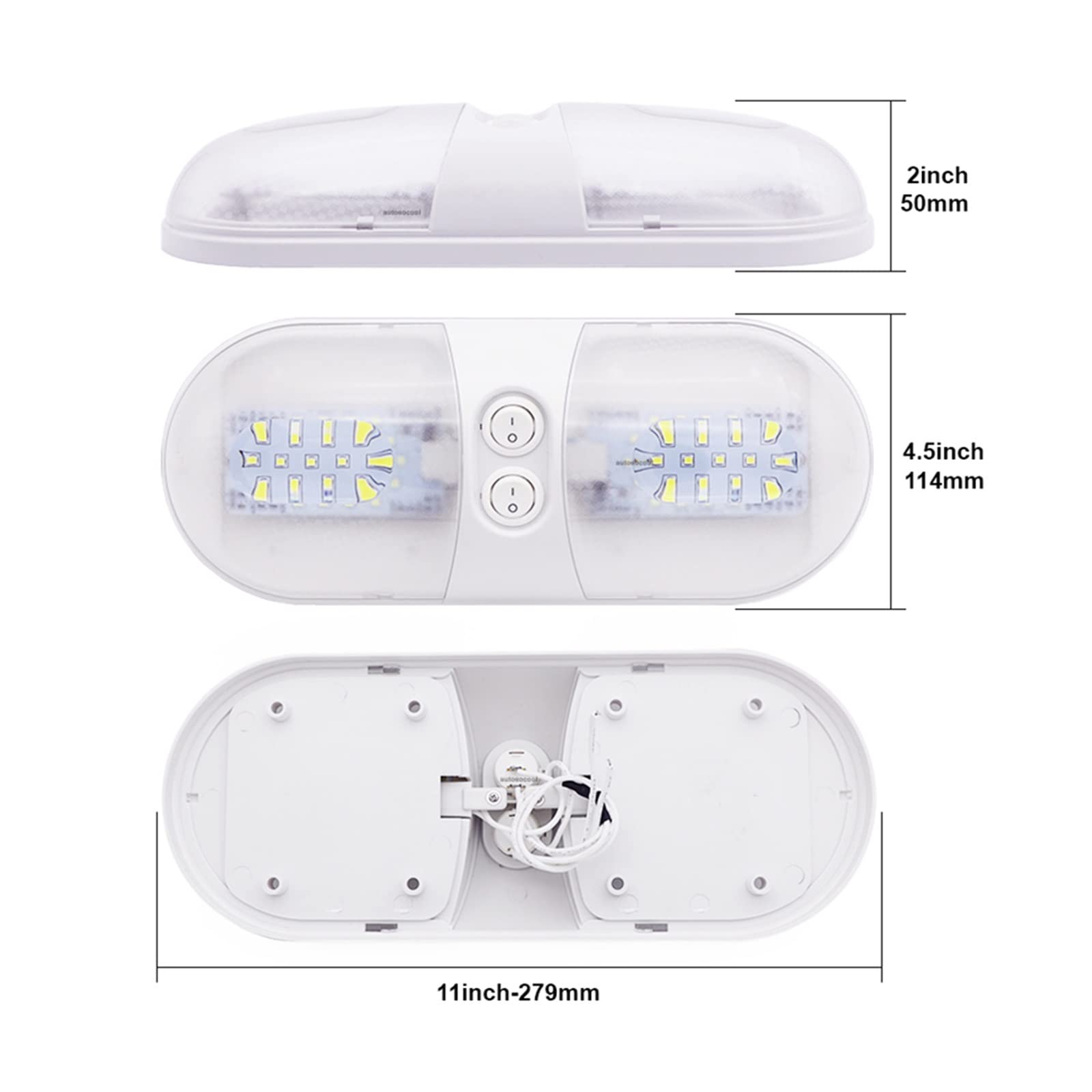 12V 24/48 kopuła LED lampa sufitowa z przełącznikiem akcesoria do przyczep kempingowych dla RV łódź morska jacht samochód kempingowy przyczepa kempingowa do przyczepy kempingowej, kampera, łodzi, kamp