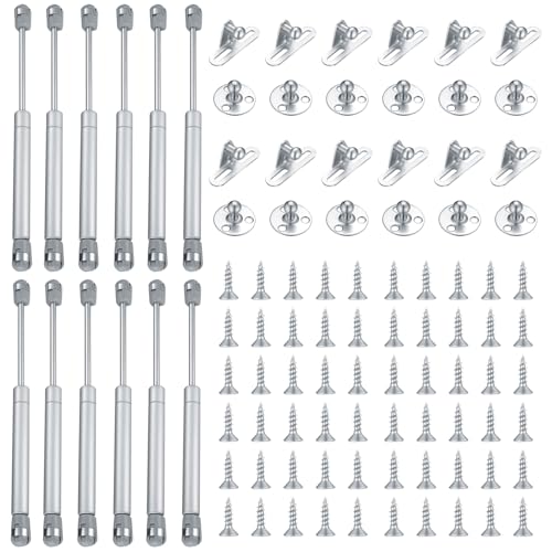 12 Pièces Vérins à Gaz Hydrauliques, 100N/10KG Vérins Meuble Hydraulique Ressort Amortisseurs Verin Hydraulique Levage de Porte Armoire Cuisine Placard...
