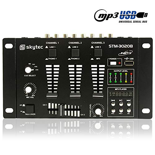 Skytec STM-3020B 6 Channel Mini Live Line DJ Mixer with USB MP3