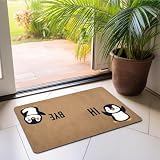 Funny Welcome Doormat Hi Bye Cute Penguins 30x17 Ultra Thin Low Profile Mats Non Slip Penguin Decor Washable Indoor Outdoor Entrance Rugs Housewarming Birthday Gifts for Animal Lovers Kids Room
