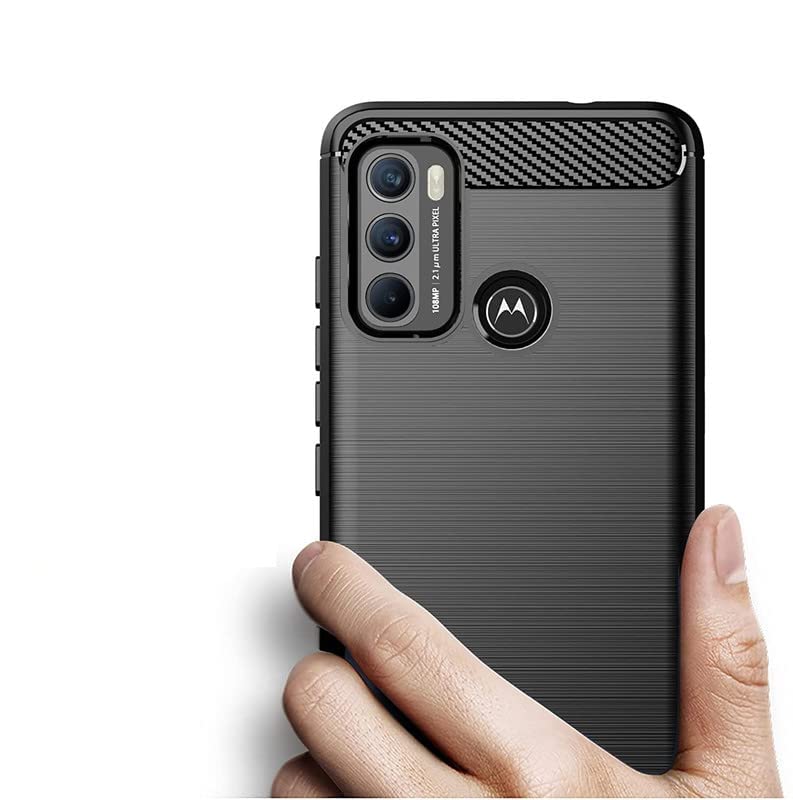 Image of Hybrid Carbon Fiber Back Case for Moto G40 Fusion / G60 (Black)