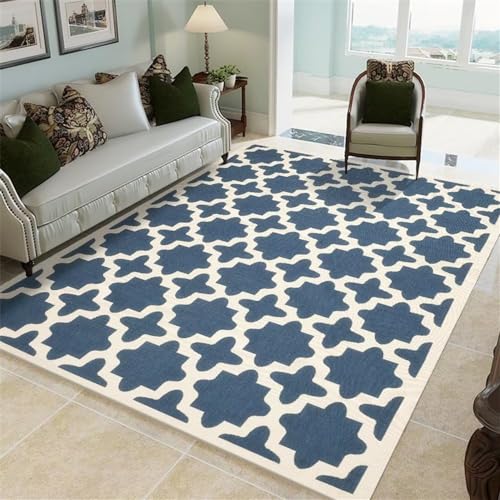 Tapis en maille bleue géométrique 200X250Cm haute densité et durable