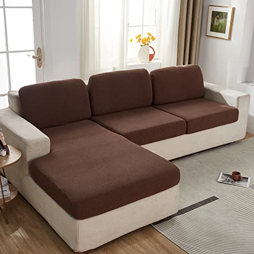Housse coussin extensible imperméable base antidérapante marron taille L - 2