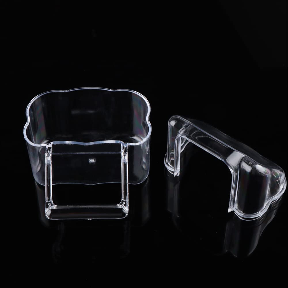 4 Pcs Bird Cage Feeder Plastic Cups Acrylic Feeding Bowl Anti- Splashing Water Food Feeder Box (for Bird Cage with Spring Door) - image 5
