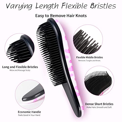 79Style 3Pcs Detangler Brush Tangle Free Hair Brushes For Kids Knot Free No Pain Detangling Kids Hair Brush Combs For Curly Fine Hair (Size 7.4 Inch -Brush Lemon) #TOP4