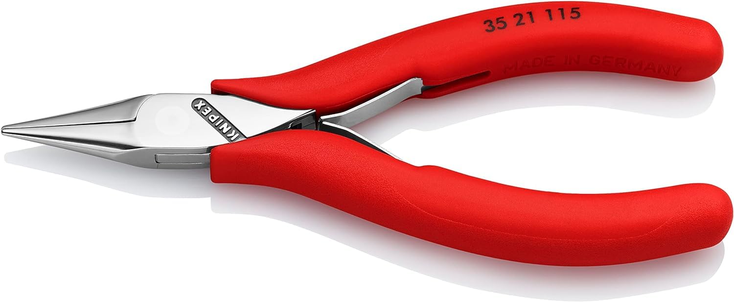 KNIPEX Szczypce dla elektroników ze złączem wsuwkowym z nasadkami z antypoślizgowego tworzywa sztucznego 115 mm, 35 21 115