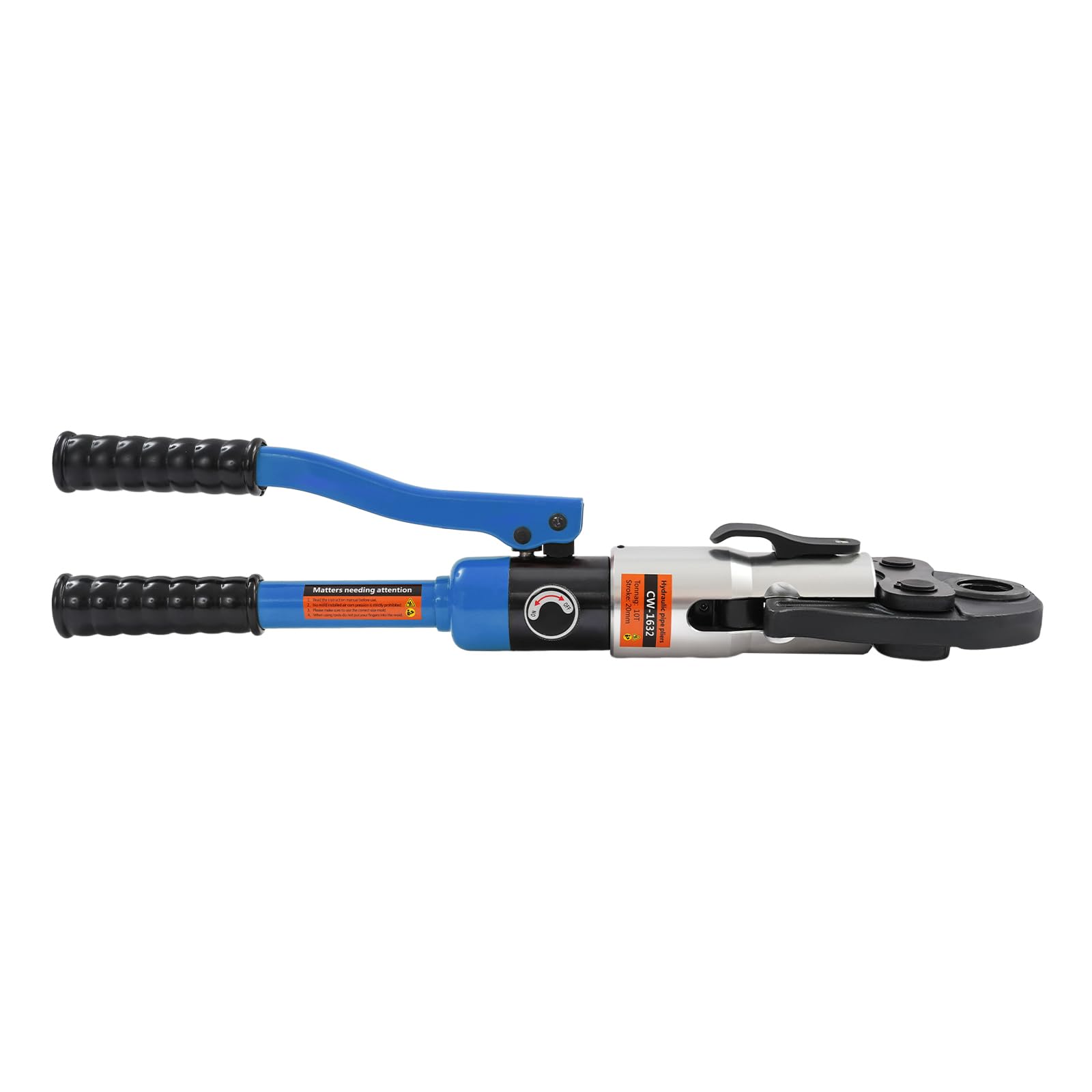 OUKANING Alicates de prensa de tubos 10t con 8 matrices, forma de U de 16 – 32 mm y forma TH 16-32 mm, alicate hidráulico para tubo compuesto multicapa, PEX, PB, con maletín de transporte y mango