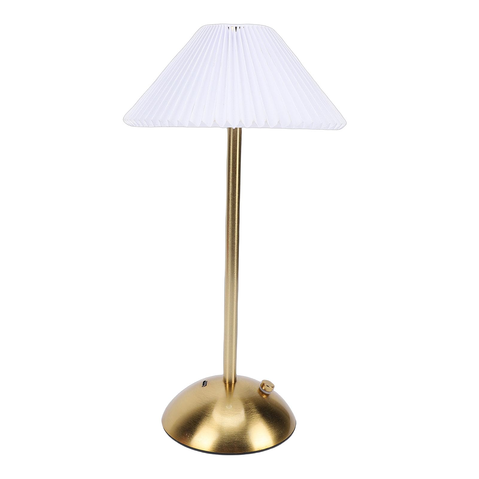 Fauitay Rechargeable Bedside Lamp Cordless Touch Night Light with Pleated Fabric 3 Lighting Tones Adjustable for Bedroom Desk Nursery Living Room (Style 1)