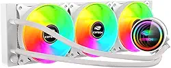 Water Cooler Gamer C3Tech FC-W360WHRGB Branco 360mm com Iluminacao RGB refrigerado a Agua, compativel com Processadores Intel e AMD