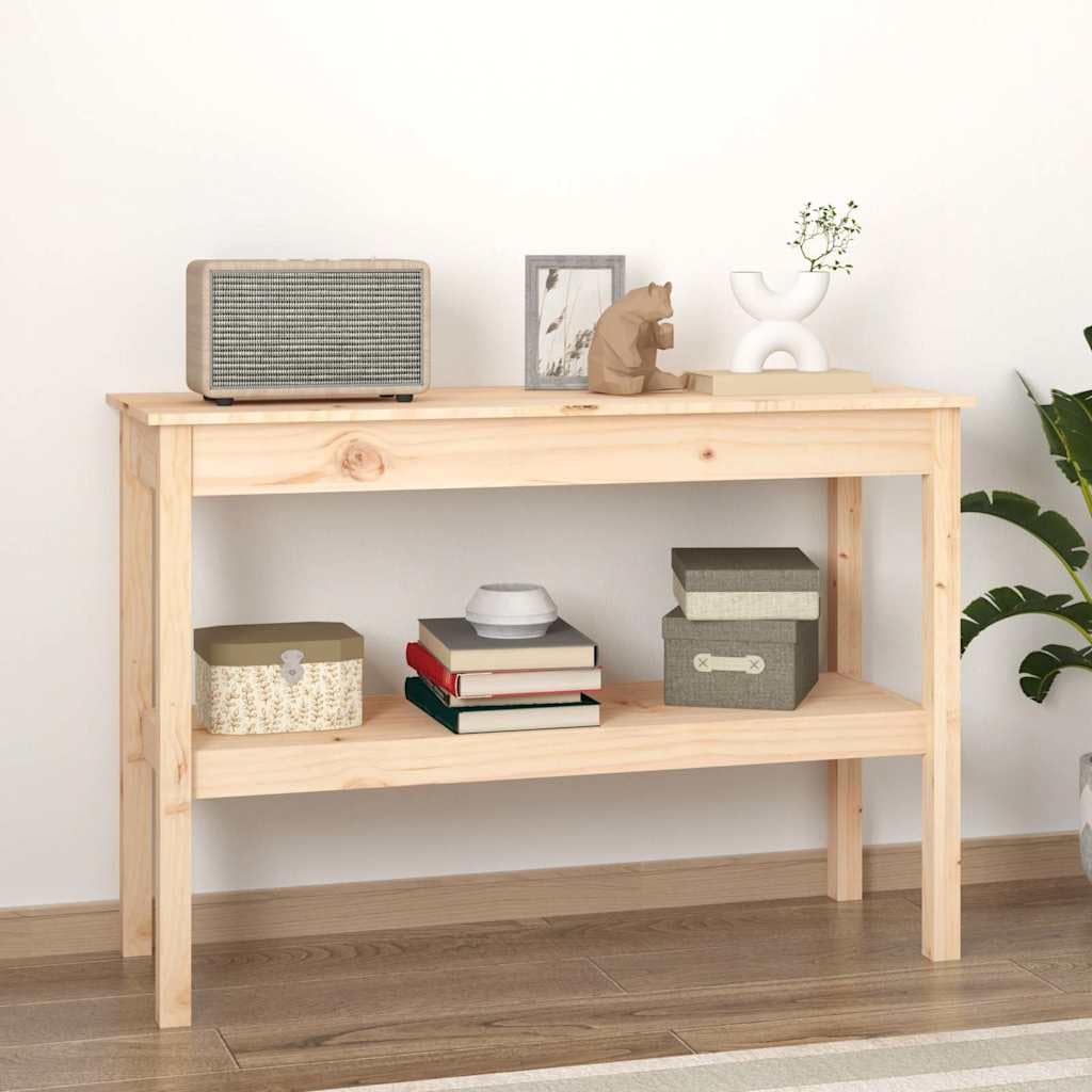 SXZenSpace Rustic Console Table 110 x 40 75 cm Solid Pine Wood Entryway Shelf Corridor Hallway Living Room Bedroom Furniture