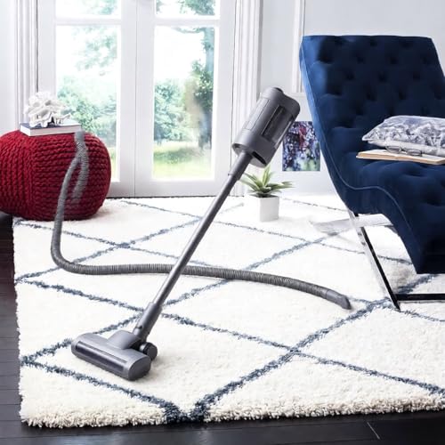 Image of Carpet for Hallway, Kitchen, and Modern Interiors, Cozy Shag Runner for Living Room, Entryway & Office Decor Size 6x9 feet Ivory Blue Box