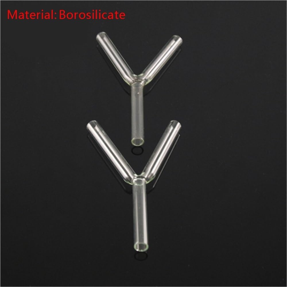 Acrylic Pipe Rigid 5pcs Borosilicate Glass Tubes T Y Straight Type Stem Curve Abrasion Resistance for Scientific Experiments(Clear)