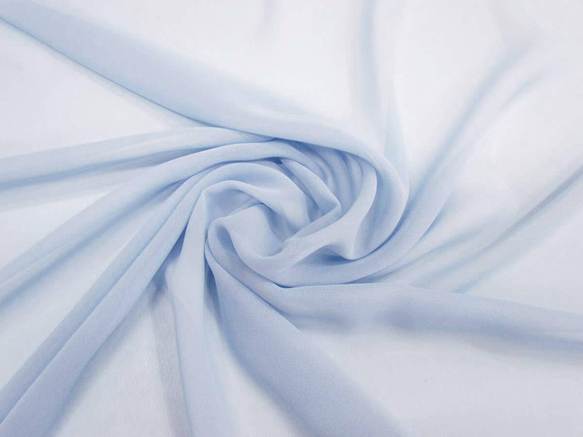 VDS Chiffon Fabric, 5 Yards Continuous Long, 44” Wide, Soft Sheer Arch Cloth for Wedding Engagement Event Party Banquet Decoration Canopy Arbor Drapery Panel Backdrop Bridal Sewing DIY (Baby Blue) — image 1