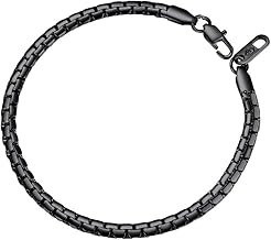 PROSTEEL Herren Armband Edelstahl Venezianierkette Box Kette Armband 6mm Breit Fashion Kettenarmband Armkette für Herren, Länge 20cm/22cm wählbar