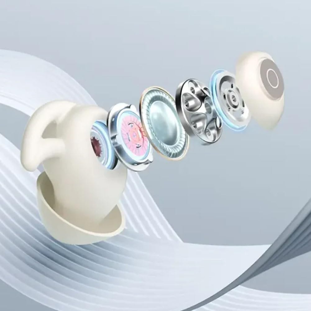 Noise Cancelling Earplugs for Sleep,Anti Snoring Headphones for Side Sleepers, Mini Bluetooth Sleepbuds,Ultra Comfortable & Noiseless Sleeping with ANC, Mini Bluetooth Sleepbuds with 24h Battery-B