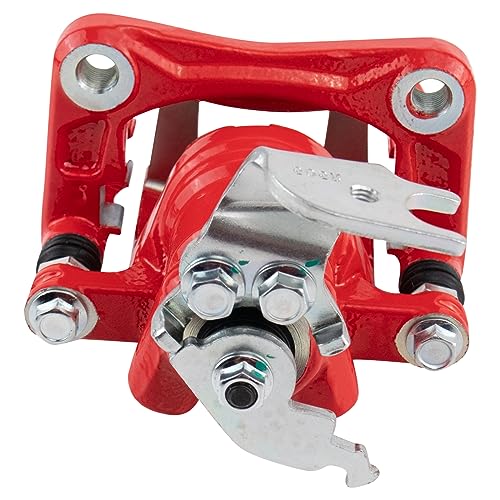 Image of TRQ Rear Left Brake Caliper w /Bracket Performance Red Drivers Side | For 2009-2014 Acura TSX 2008-2012 Honda Accord