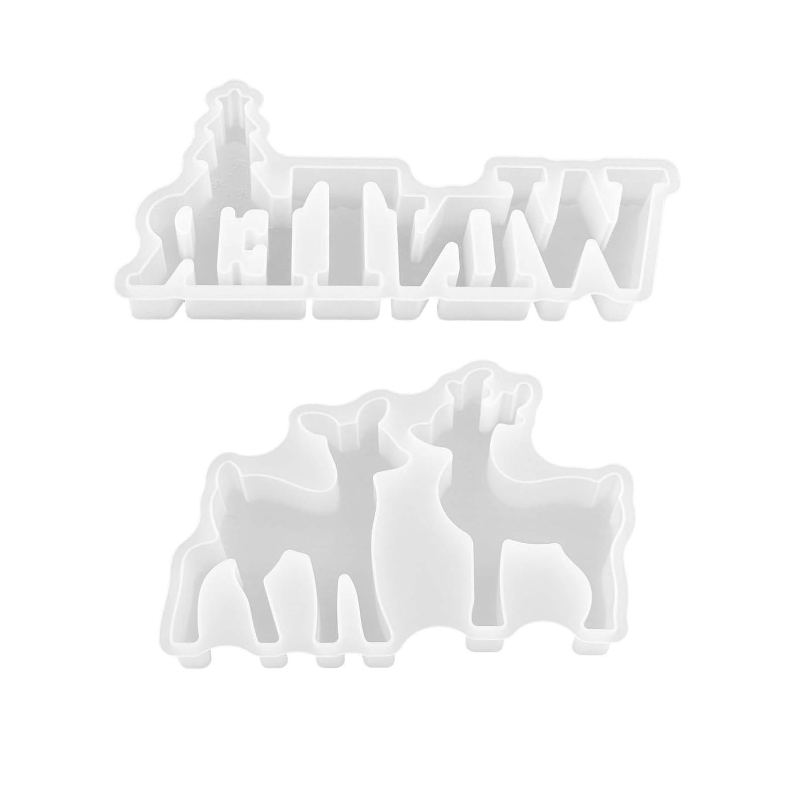 ZEPFJHE Christmas Deer Silicone Winter Letter Silicone for Soap Holiday Decoration Winter Making Set