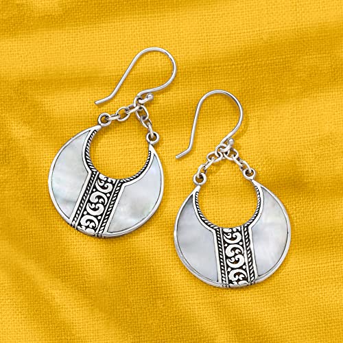 Ross-Simons Mother-of-Pearl Bali-Style Teardrop Earrings in Silver3