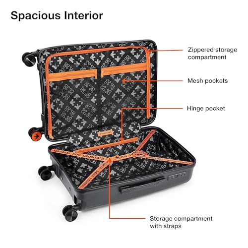 Image of Nasher Miles Seattle Hard-Sided Polypropylene Check-in Luggage 24 inch | 65cm | 8 Wheels Medium Trolley Bag for Travel | Suitcase (Grey)