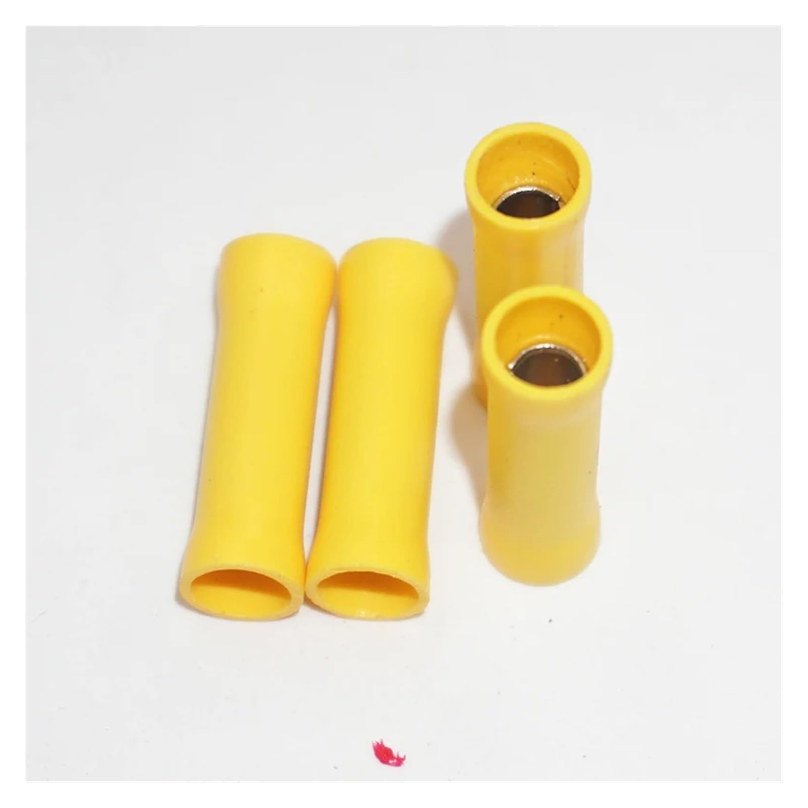 REIUAFWYGV 500x BV5.5 Yellow 12-10AWG Insulated Straight Butt Connector Electrical Crimp Terminals for Cable