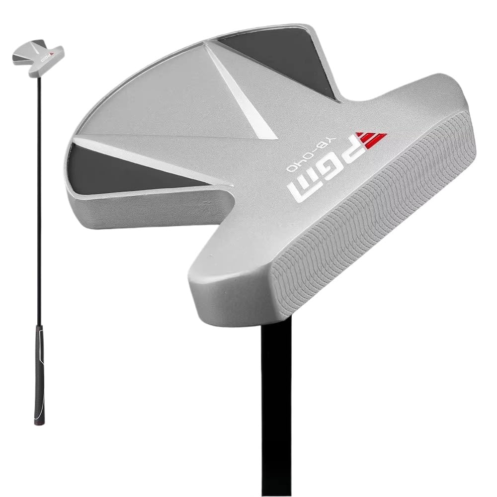 Golf Mallet Putter Zero Torque Ball Pick for Right Hand Men Women Golf Club (silver)