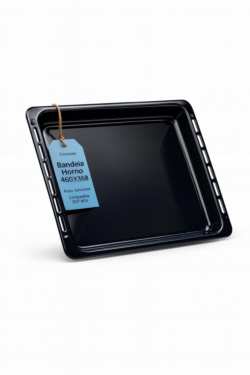 RECAMBIOS DREYMA Bandeja De Horno Esmaltada 460x368x24 mm Compatible con Teka 82405901 Guías Laterales HI435ME HE720ME HC490ME Apta Para Contacto Alimentario Negro Vitrificado Alta Resistencia