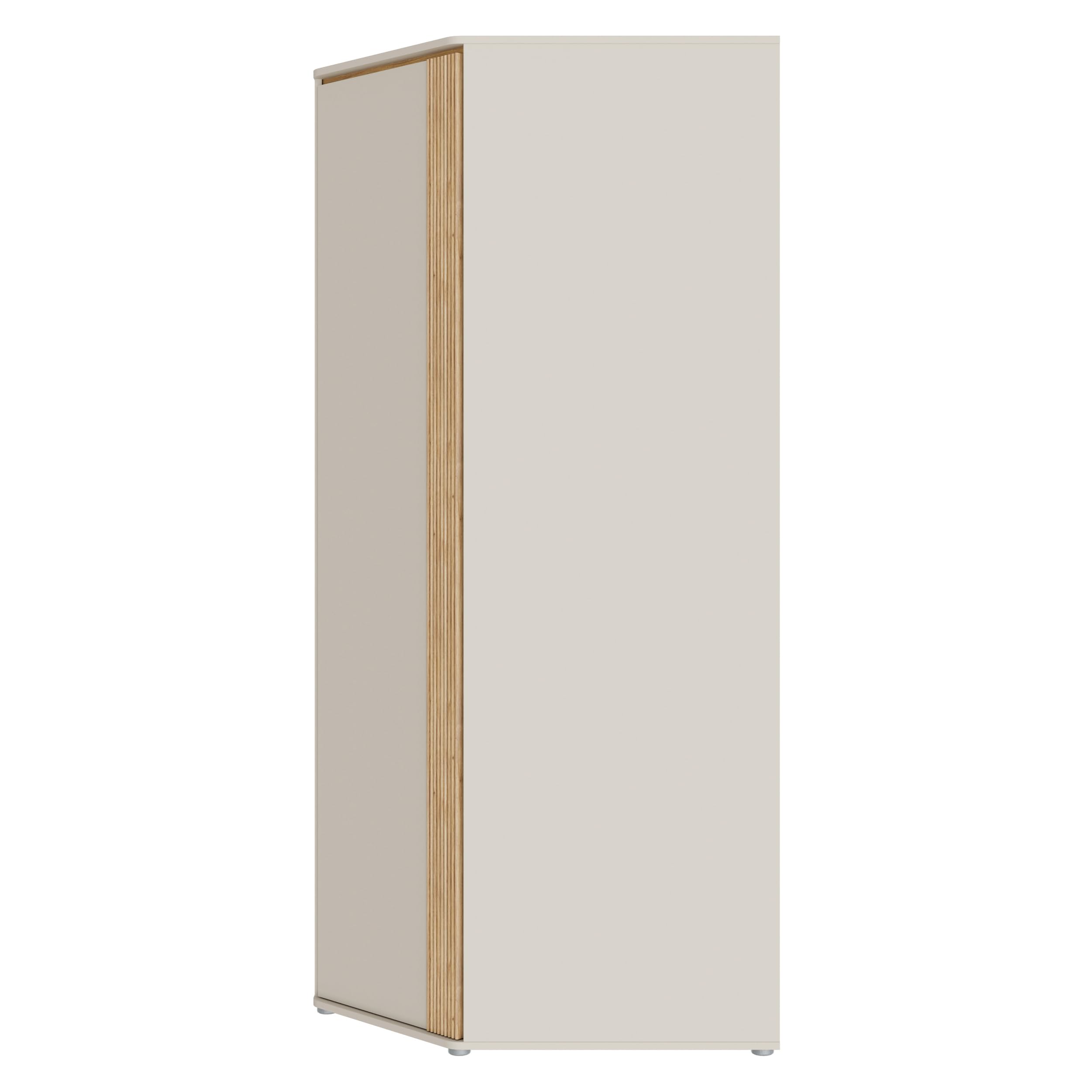 Forte WEXLIN - Armadio angolare 90 95, moderno con porta armadio, camera dei bambini e dei ragazzi, cashmere, beige, decorazione in legno di quercia, 92,2 cm di larghezza x 193,7 cm di altezza x 92,2