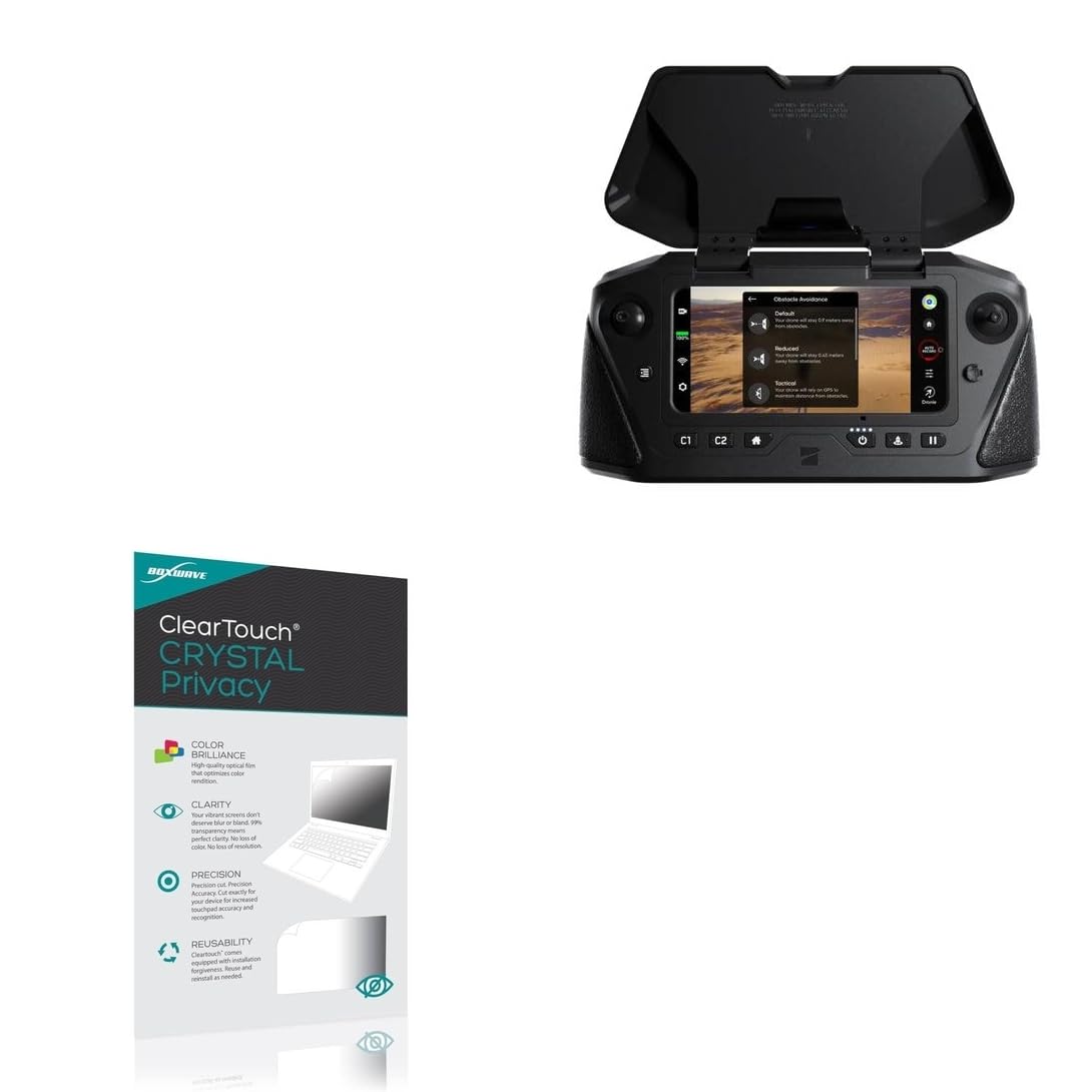 BoxWave Screen Protector Compatible with Skydio Enterprise Controller - ClearTouch Crystal Privacy (2-Pack), Privacy Screen Protector Flexible Film Clear