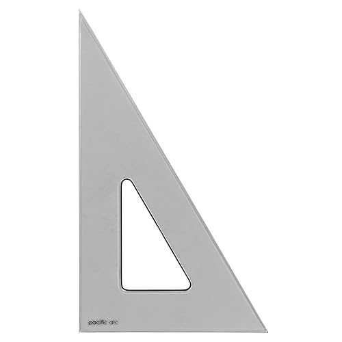 Pacific Arc 's Scholastic Triangle - 10 pulgadas - Humo - 3060 Ángulo - Poliestireno - Borde de entintado - Herramientas técnicas de dibujo, dibujo,