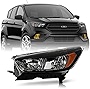 ACANII - For [Halogen w/o LED DRL Model] 2018-2019 Ford Escape Factory Style Black Headlight Headlamp Left Driver Side
