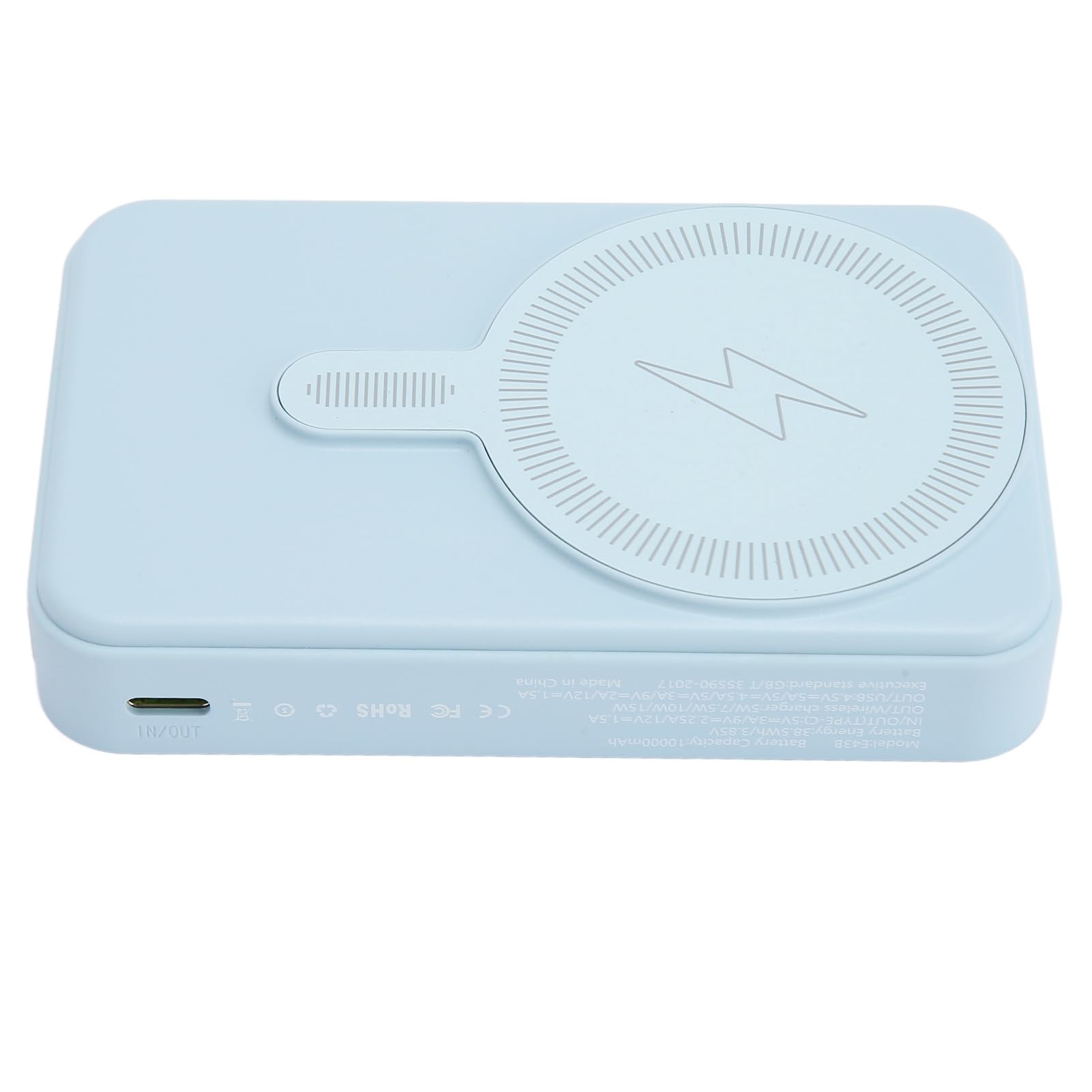 Banco de Energía Magnético de 10000mAh para 14 13 12 Series, Pantalla LED con Imán Fuerte, Cargador Portátil Inalámbrico, Soporte Plegable de Carga Rápida de 15W, Excelente Seguridad (Blue)
