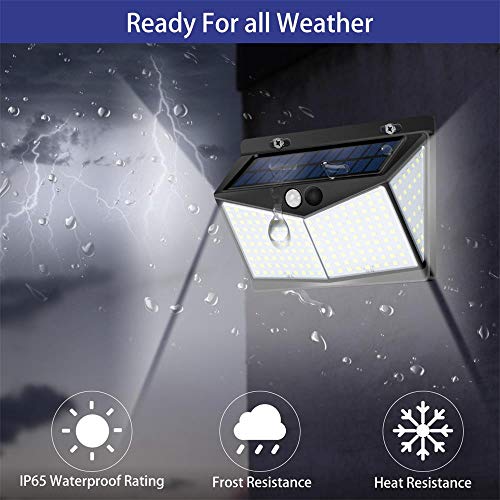 Solar Lights Outdoor 208 LED ,Solar Motion Lights Outdoor,3 Optional Modes Wireless Motion Sensor Light with 270°Wide Angle, IP65 Waterproof, Easy-to-Install Garden, Front Door, Yard, Garage-2Pack