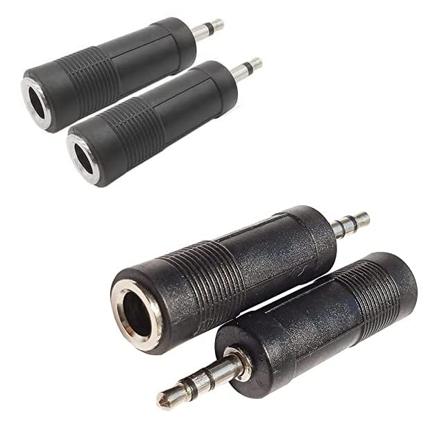 fdealz® [ 4 Pieces ] Stereo (TRS) 3.5mm Male To 6.35mm Female Connector + Mono (TS) 3.5mm Male To 6.35mm Female Connector for Headphone Audio Adaptor Microphone Connector (B0BZ4YM5KS) Amazon Price History, Amazon Price Tracker