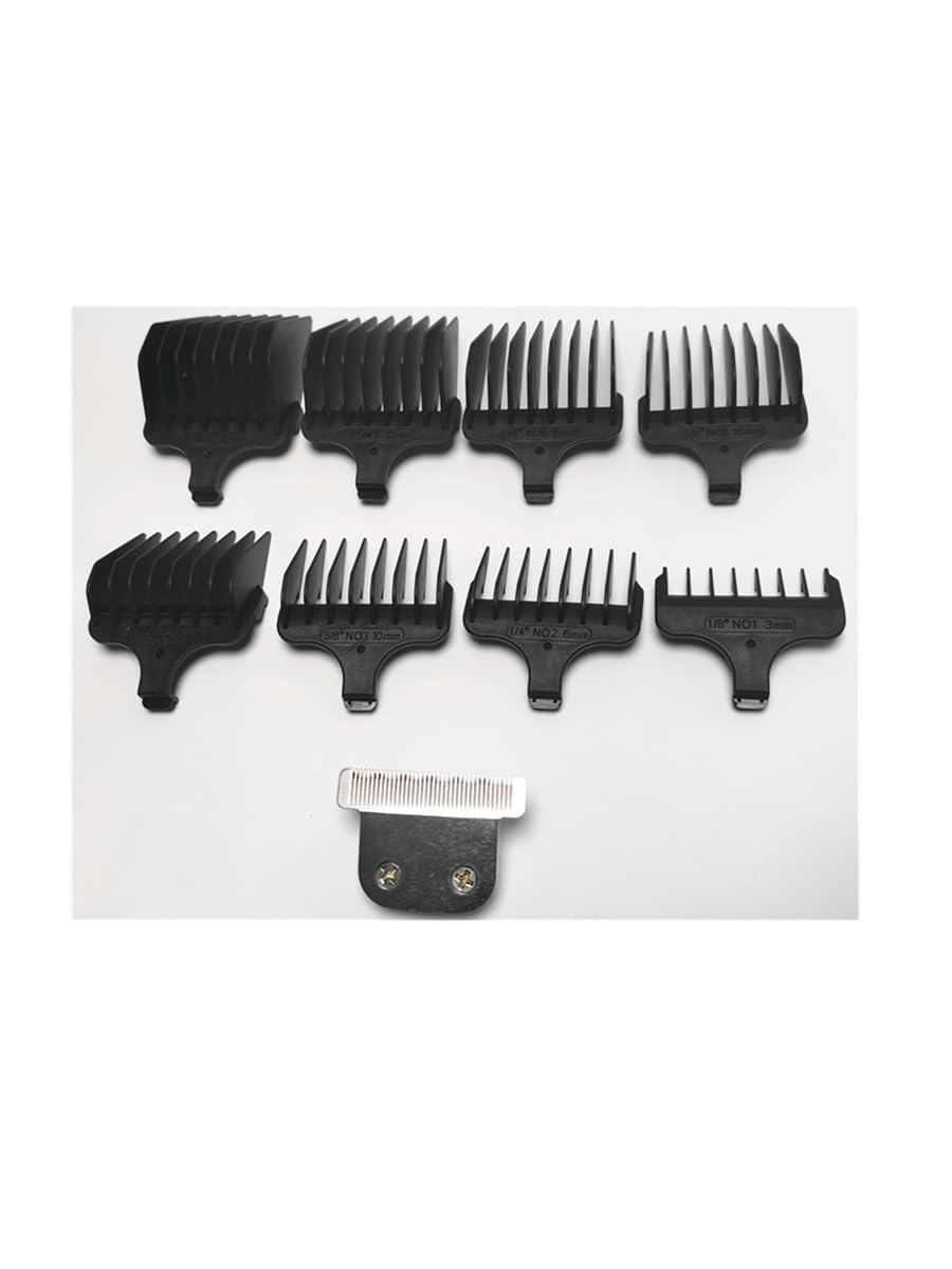 1X Rasoio T-Blade + 8X Pettine guida per tagliacapelli #1-#8,1/8"-1",3mm-25mm di ricambio compatibile con WAHL 9937 9984 9898L 9994 SSL2 9686 9885