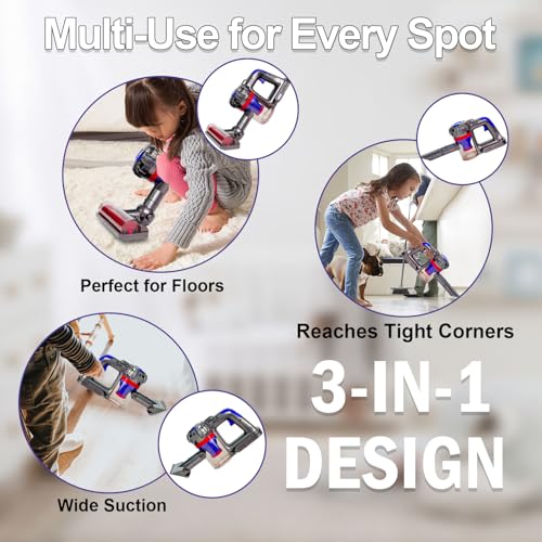 Yocool YC00350X 3 In 1 Kids Vacuum That Really Works, Toddler Toy Vacuum Cleaning Set For Children Aged 3+, Fun Kids Working Toy Vacuum Cleaner Toddler Housekeeping Toy thumb #2