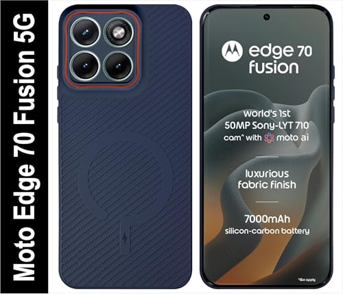 Image of SBMS Back Cover for Motorola Edge 70 Fusion 5G Soft Matte Silicone Cover with Slim Fit | (Not Mag-Safe Compatible) | Shockproof | Camera Protection Bumper Case for Moto Edge 70 Fusion (Blue)