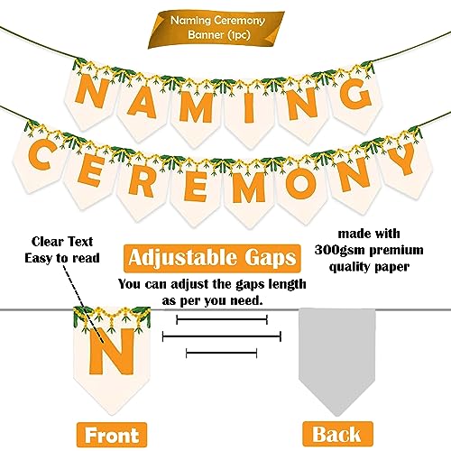 Image of Party Propz Baby Naming Ceremony Decoration Kit - 58Pc Namkaran Ceremony Decoration, Naming Ceremony Name Reveal Board, Naming Ceremony Banner, Name Ceremony Decoration Items, Naming Ceremony Backdrop
