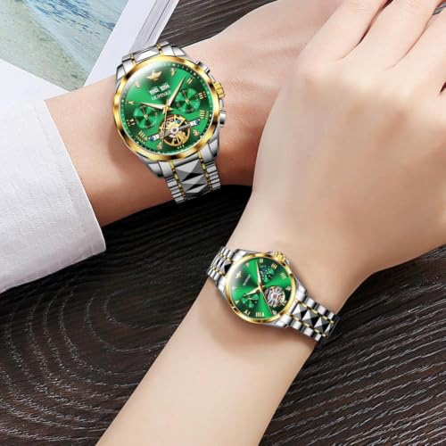 Image of OLEVS Couple Pair Watches Set Automatic Mechanical Self Winding