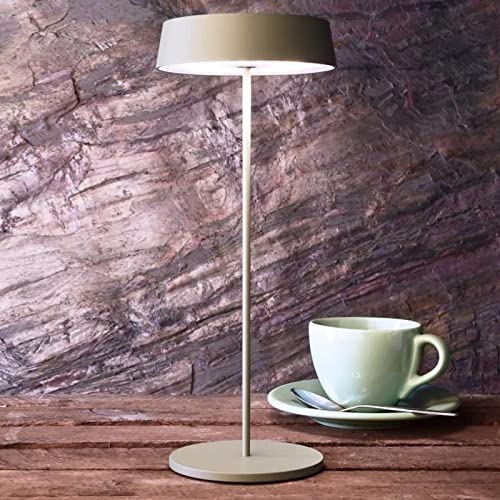 Pertrix LED Tischleuchte Grün, LED Tischlampe Akku, Moderne LED In- & Outdoor Tischlampe Balkon, dimmbare Lampe Bett, Tischbeleuchtung für den Außenbereich, Tischlampe Metall, Tischleuchte ohne Kabel Cover