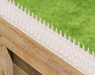 Fence Spikes - Cat Garden Wall Security Anti Climb Detterent Spike Strips - Clear - Pack of 8