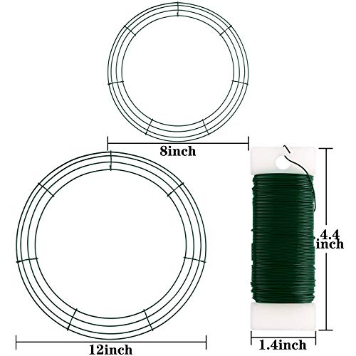image for Elcoho 2 Pack Wreath Frames 8 Inch and 12 Inch Wire Wreath Frames with