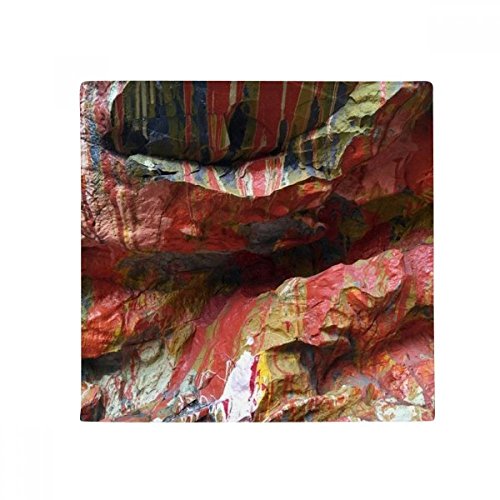 Tapis de sol antidérapant motif texture pierre multicolore 50x50cm pour salon