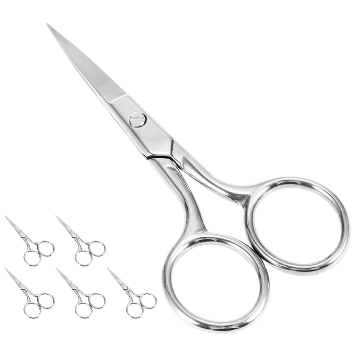 Mikinona Professional Eyebrow Scissors Set 6pcs Mini Stainless Steel Scissors for Facial Hair