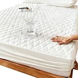 LUPATDY Matratzenschoner 90X200, wasserdichte Spannbettlaken, Rundumbezug Atmungsaktives Schutz überwurf, wasserdichte Matratzenauflage für Einzelbetten,Weiß